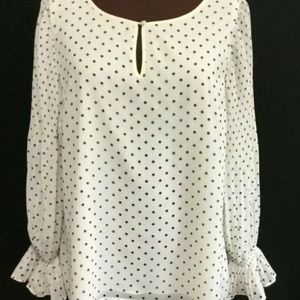 LOOKING FOR Talbots Cream&Black Polka Dot Blouse; have it in an XLP but need LP.